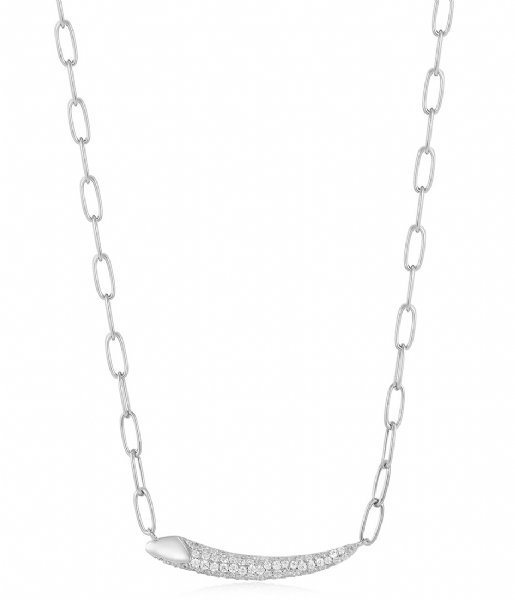 Ania Haie  Tough Love Pave Bar Chain Necklace M Silver colored