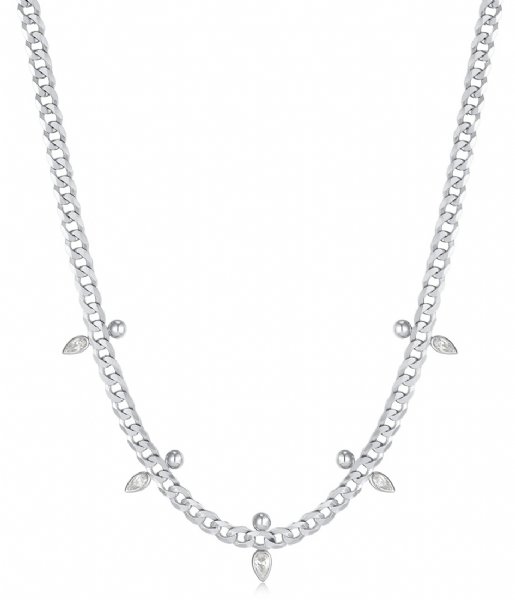 Ania Haie  Polished Punk Curb Chain Sparkle Point Necklace M Silver colored