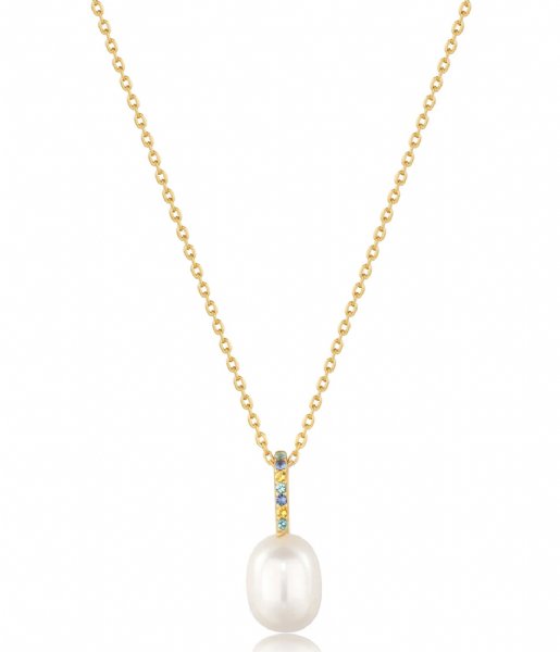 Ania Haie  Modern Muse Gem Pearl Drop Pendant Necklace M Gold colored