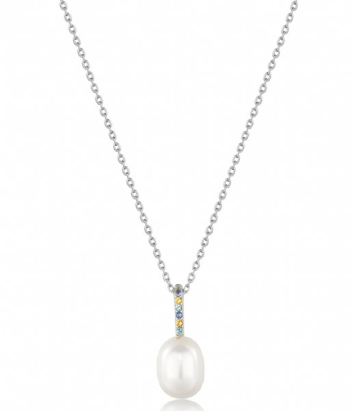 Ania Haie  Modern Muse Gem Pearl Drop Pendant Necklace M Silver colored