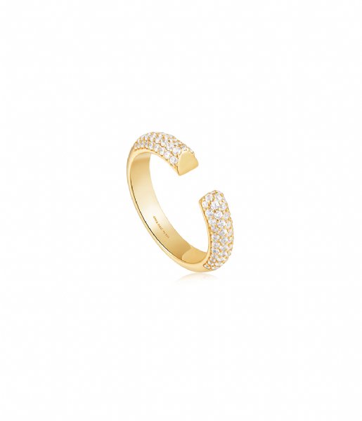 Ania Haie  Tough Love Pave Adjustable Ring S Gold colored