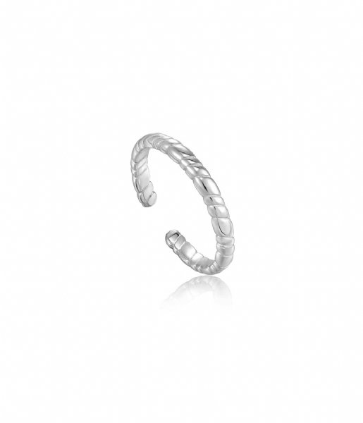 Ania Haie Ring Smooth Twist Thin Band Ring Small AH R038-01H Silver