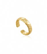 Ania Haie Smooth Twist Wide Band Ring Small AH R038-02G Gold