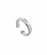 Ania Haie Smooth Twist Wide Band Ring Small AH R038-02H Silver