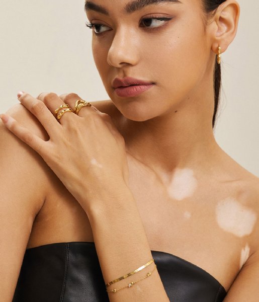 Ania Haie  Taking Shape Twisted Wave Chain Bracelet Shiny Gold