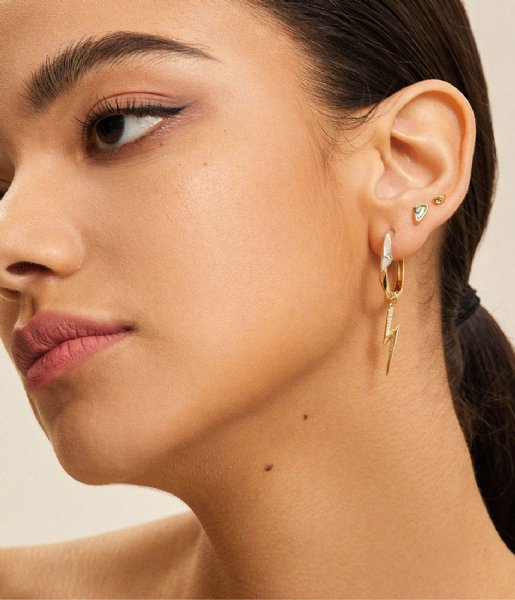 Ania Haie  Tough Love Arrow Abalone Stud Earrings Shiny Gold