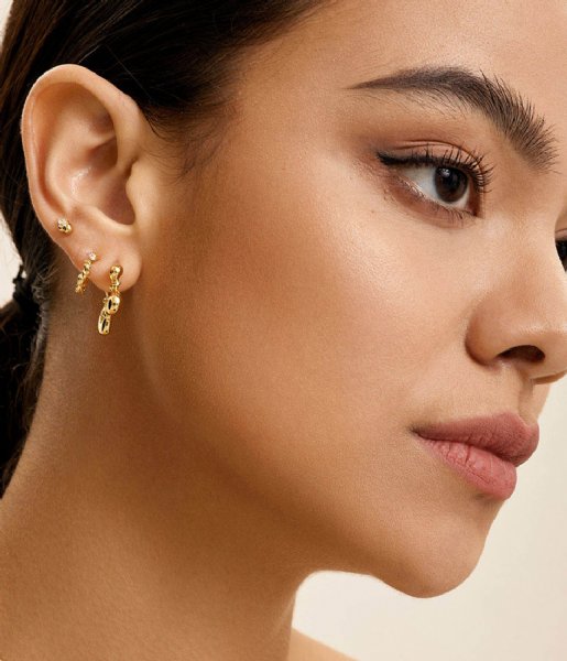 Ania Haie  Taking Shape Twisted Wave Stud Earrings Shiny Gold