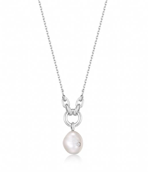 Ania Haie  Pearl Power Sparkle Pendant Necklace L Zilverkleurig
