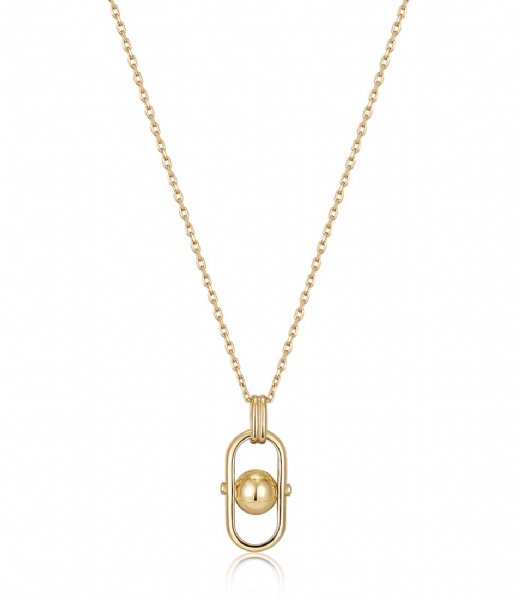 Ania Haie  Spaced Out Link Drop Pendant Necklace M Goudkleurig