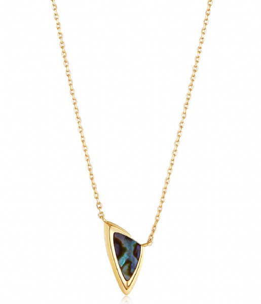 Ania Haie  Tough Love Arrow Abalone Pendant Necklace Shiny Gold