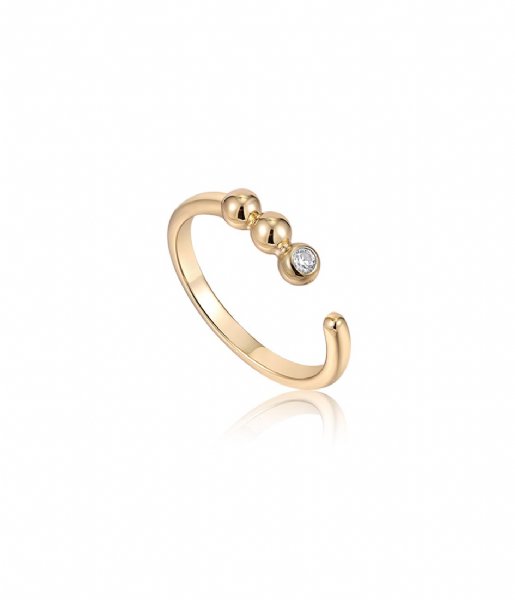 Ania Haie  Spaced Out Sparkle Adjustable Ring S Goudkleurig
