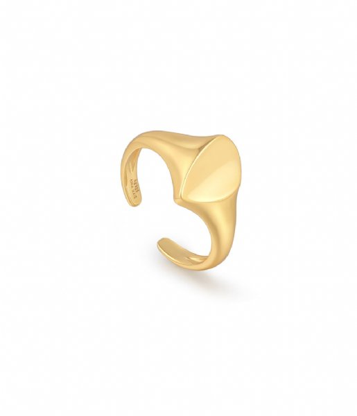 Ania Haie  Tough Love Arrow Adjustable Signet Ring Shiny Gold