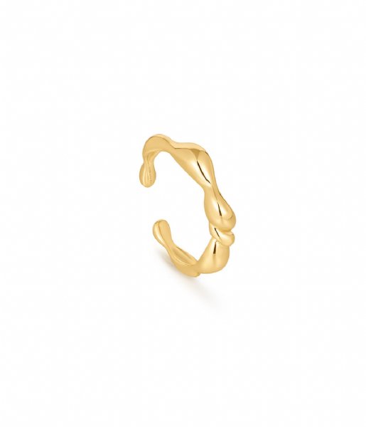 Ania Haie  Taking Shape Twisted Wave Adjustable Ring Shiny Gold