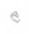 Ania Haie  Taking Shape Twisted Wave Wide Adjustable Ring Rhodium