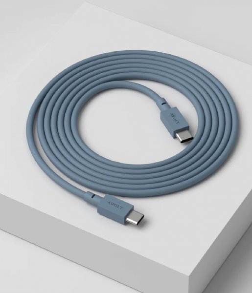 Avolt  Cable 1 USB C to USB C Charging Cable 2m Shark Blue