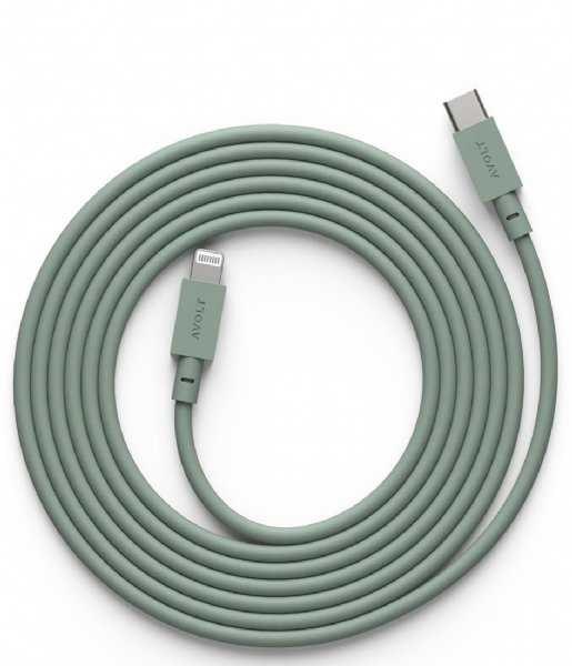 Avolt  Cable 1 USB C to Lightning Charging Cable 2m Oak Green