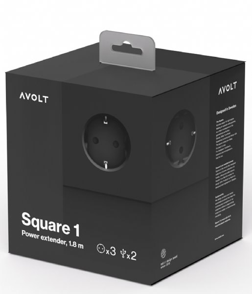 Avolt  Square 1 USB A & Magnet 3m Stockholm Black