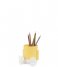 Balvi  Pen Holder Mr.Sitty Plastic Yellow White