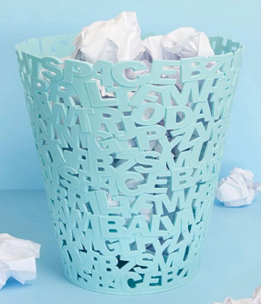 Balvi  Wastebasket Letters Turquoise