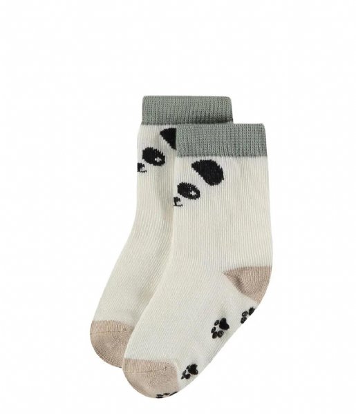 Bamboo Basics  Panda Anti Slip Socks 2-pack Off white panda