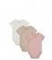 Bamboo Basics  Short Sleeves Wrap Bodysuit 3-Pack Off white Beige Pink