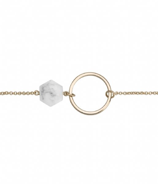 CLUSE  Idylle Open Circle Marble Hexagon Chain Bracelet gold plated (CLJ11008)