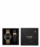 CLUSE Gift Box Triomphe Mesh Gold Black Leather