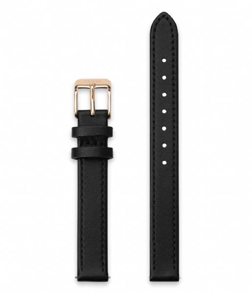 CLUSE Horlogebandje Strap 12 mm Leather Rosegold colored Black (CS12003)