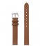 CLUSEStrap 12 mm Leather Silver Colored Caramel (CS12004)