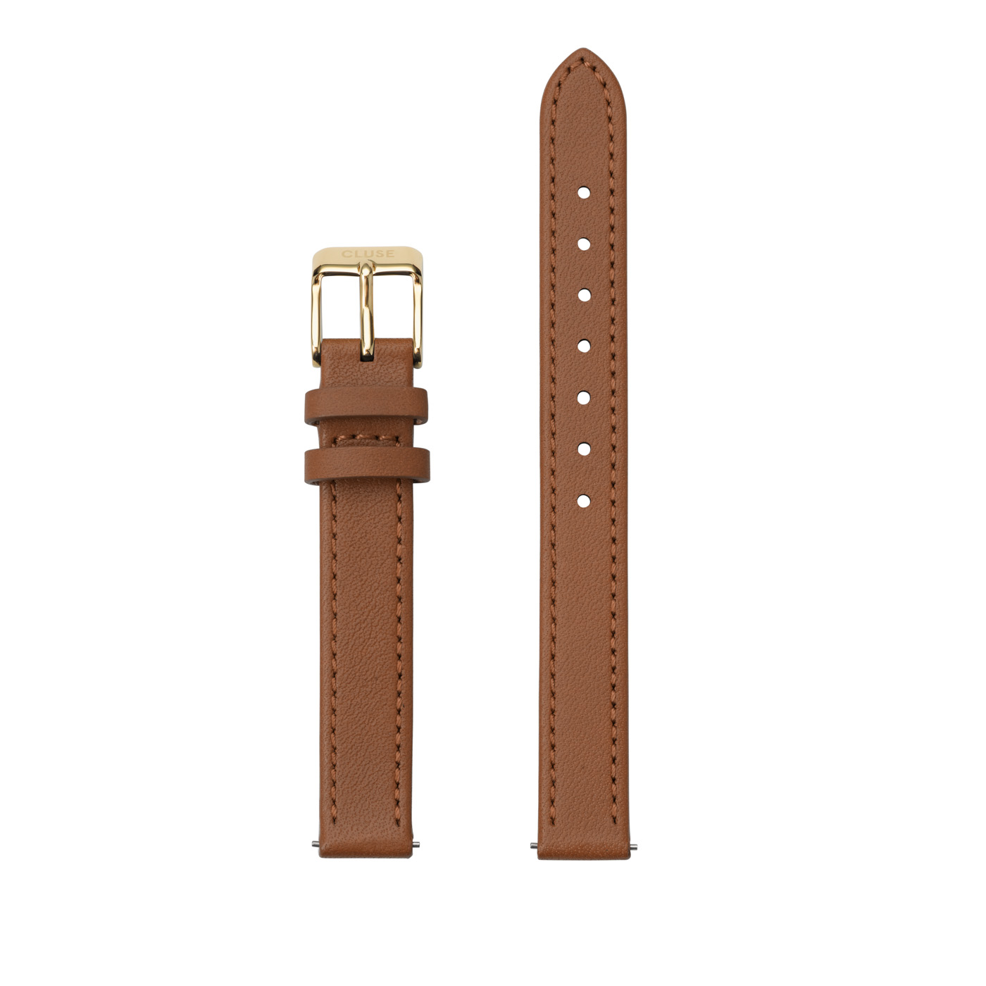 Cluse Horlogebandjes Strap 12 mm Leather Gold colored Lichtbruin online kopen