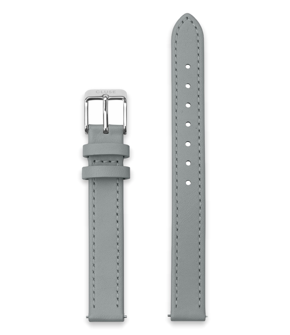 Cluse Horlogebandjes Strap 12 mm Leather Silver Colored Grijs online kopen