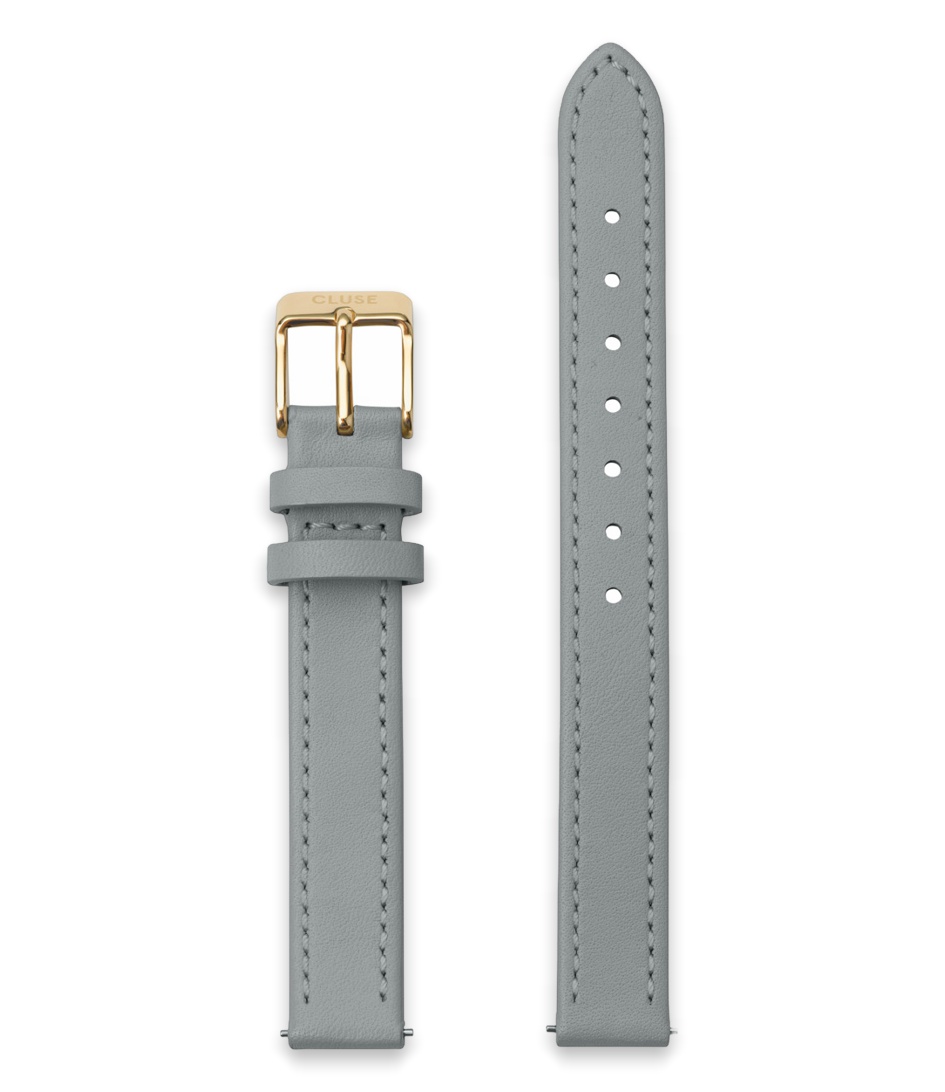 Cluse Horlogebandjes Strap 12 mm Leather Gold colored Grijs online kopen