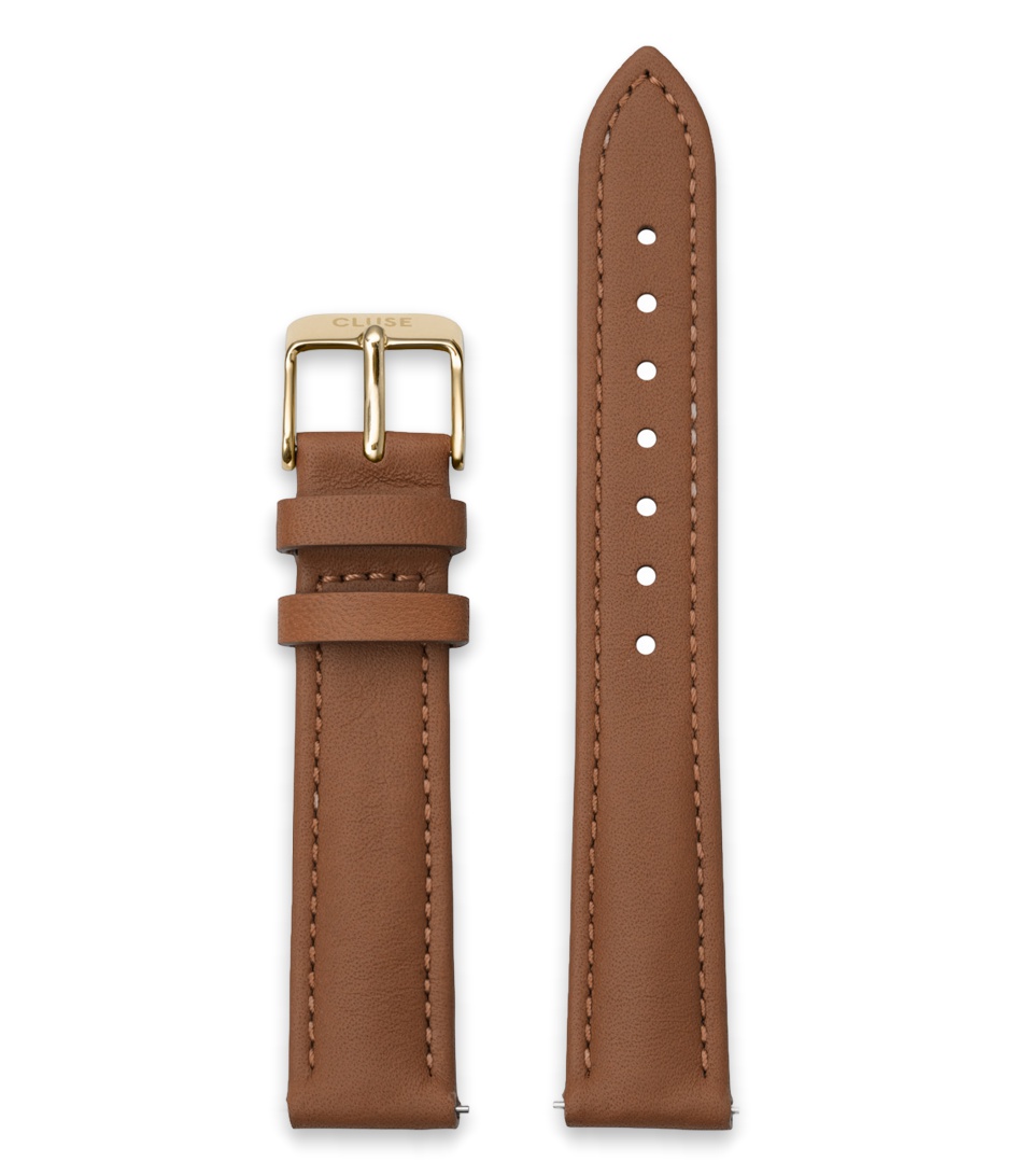 Cluse Horlogebandjes Strap 16 mm Leather Gold colored Lichtbruin online kopen
