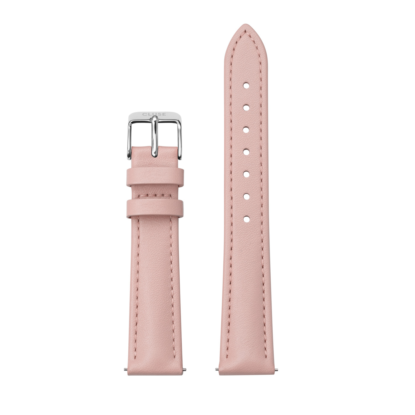 Cluse Horlogebandjes Strap 16 mm Leather Silver Colored Roze online kopen