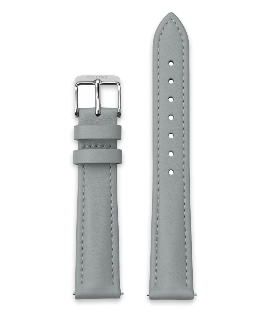 Cluse Horlogebandjes Strap 16 mm Leather Silver Colored Grijs online kopen