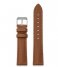 CLUSEStrap 18 mm Leather Silver colored Caramel (CS12310)