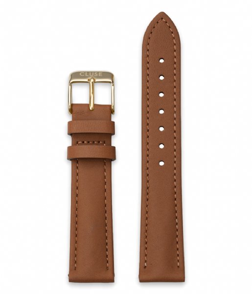 CLUSE Horlogebandje Strap 18 mm Leather Gold colored Caramel (CS12311)