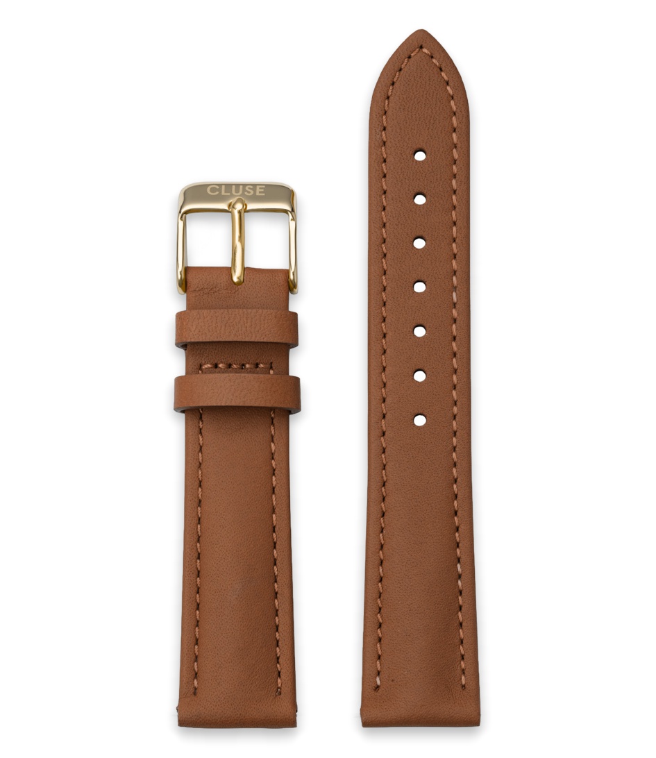 Cluse Horlogebandjes Strap 18 mm Leather Gold colored Lichtbruin online kopen
