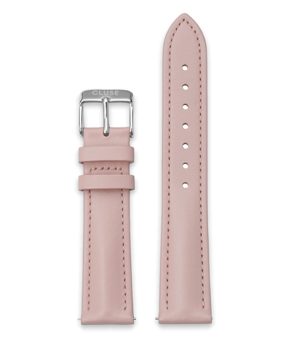 Cluse Horlogebandjes Strap 18 mm Leather Silver colored Roze online kopen