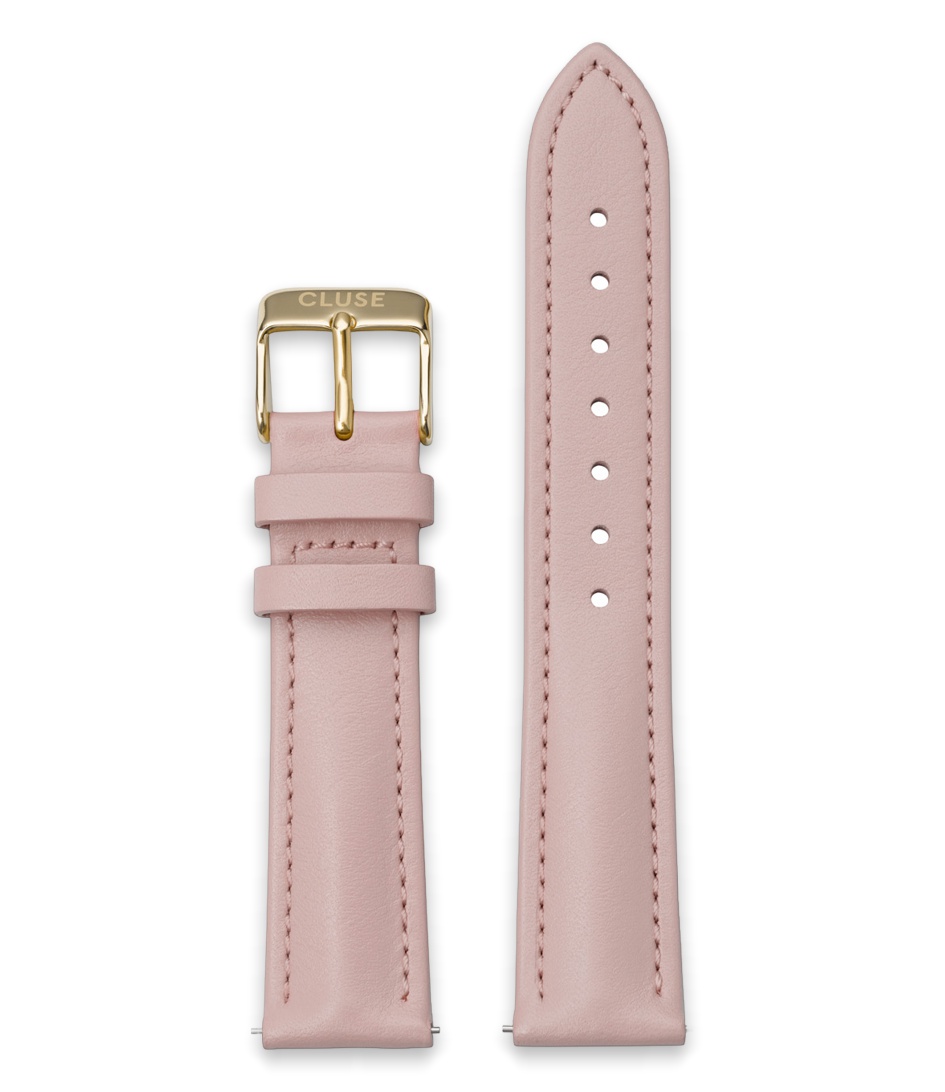 Cluse Horlogebandjes Strap 18 mm Leather Gold colored Roze online kopen