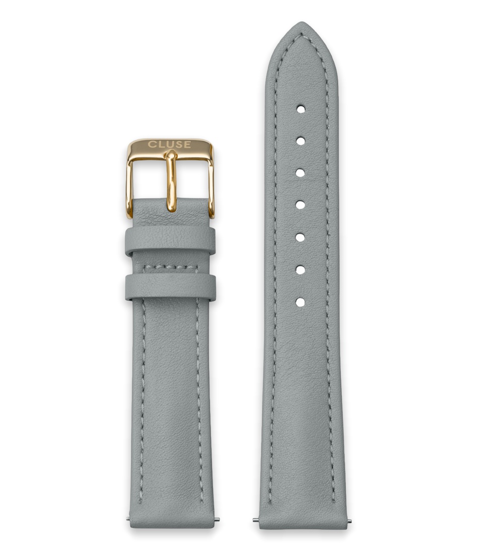 Cluse Horlogebandjes Strap 18 mm Leather Gold colored Grijs online kopen