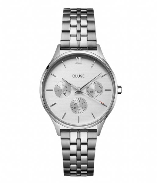 CLUSE  Minuit Multifunction Watch Steel Full Silver Colour