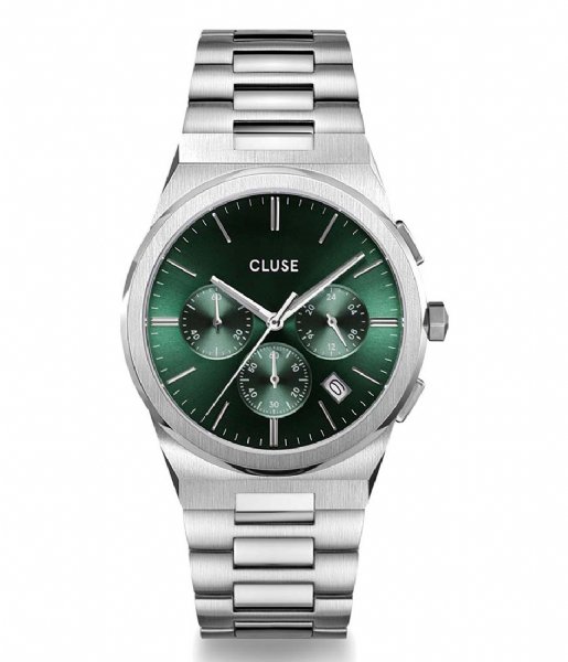 CLUSE  Vigoureux Chrono Steel Green Silver Colour