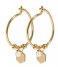 CLUSE  Essentiele Hexagon and Pearl Charm Hoop Earrings gold plated (CLJ51002)
