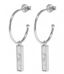 Cluse Oorbellen Idylle Marble Bar Hoop Earrings Zilver cluse kopen in de aanbieding