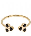 Cluse Ringen Essentiele Black Crystal Hexagons Open Ring Goud cluse kopen in de aanbieding