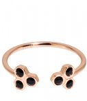 Cluse Ringen Essentiele Black Crystal Hexagons Open Ring Rosegoud cluse kopen in de aanbieding