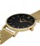 CLUSE  Minuit Special Mesh Gold Plated Black Stardust Gift Box Gold plated black stardust & black leather strap