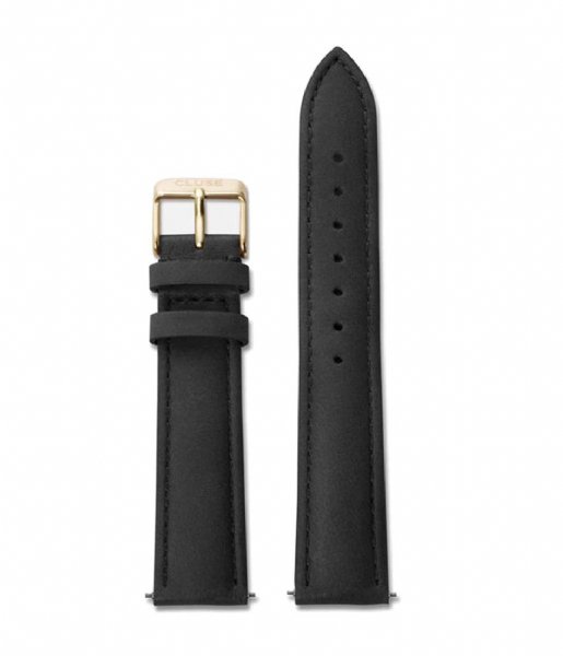 CLUSE  Strap 18 mm Leather Black Gold Colored Black Gold