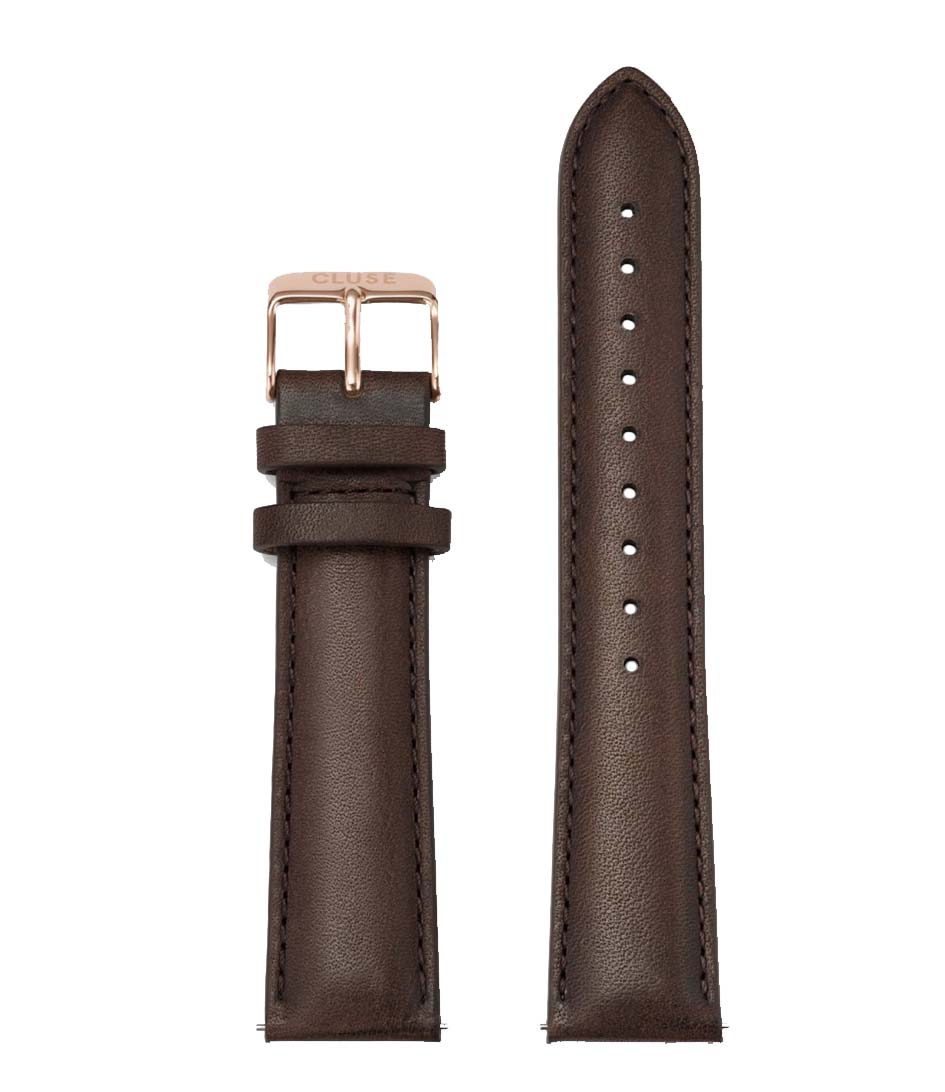 Cluse Horlogebandjes Strap Leather 20 mm Rose gold colored Bruin online kopen